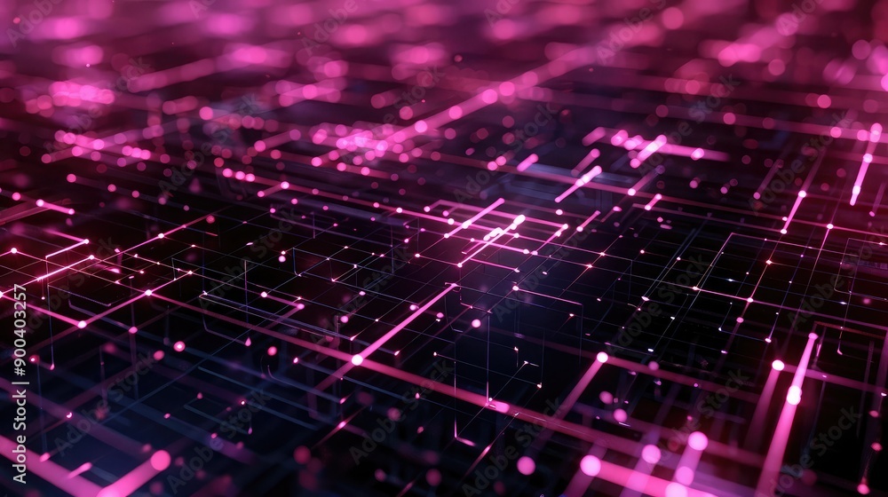 Poster abstract 3d financial grid with interactive elements, symbolizing financial networks.