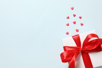 Beautiful gift on a colored background