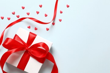 Beautiful gift on a colored background