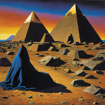 Reaper watching pyramids