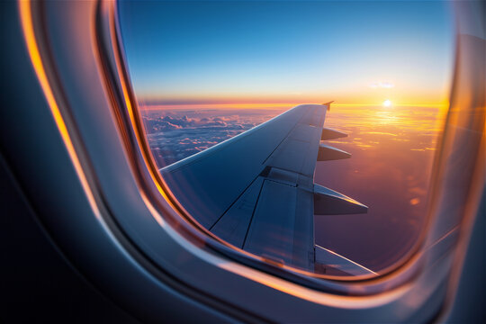 a view of the sky from an airplane window