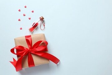 Beautiful gift on a colored background