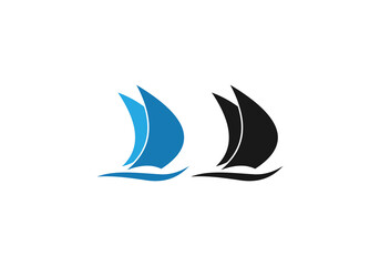 sailboat icon logo template vector illustration icon
