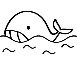 かわいいクジラのキャラクターイラスト素材