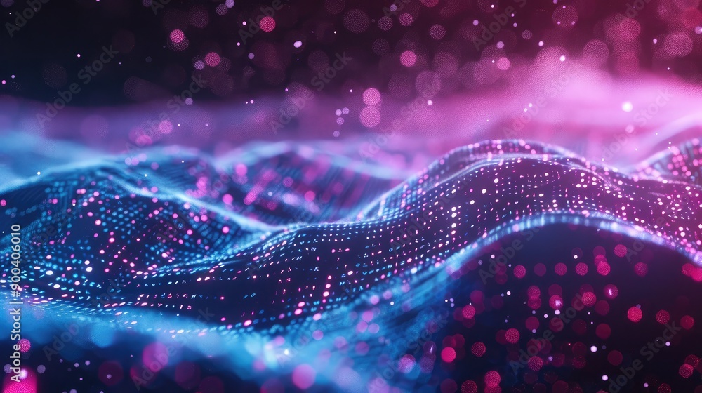 Poster futuristic 3d background with data streams, symbolizing business information flow.