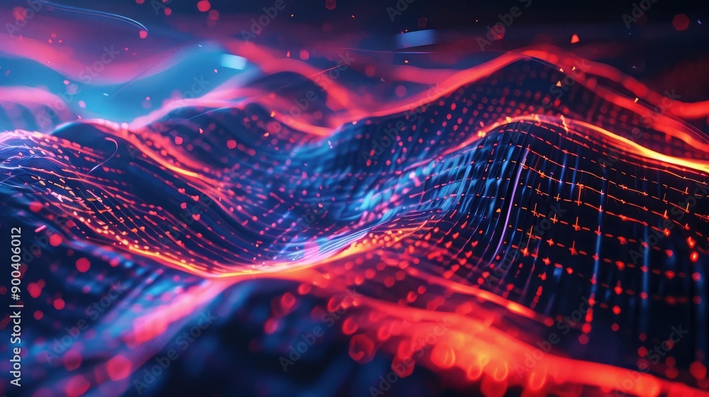 Aufkleber futuristic 3d background with data streams, symbolizing business information flow.