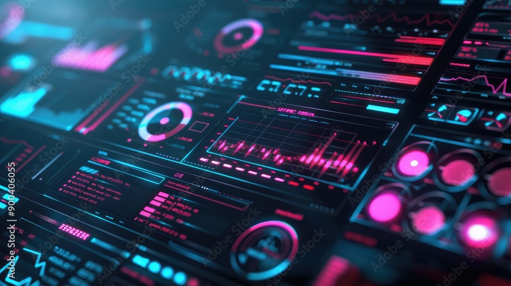 Poster business dashboard with real-time data, representing business monitoring.