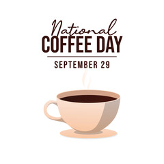 National Coffee Day vector design template good for celebration usage. National Coffee Day design. flat design. eps 10.