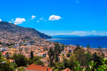 Obraz premium Aerial view of Funchal, capital of Madeira Island, Portugal
