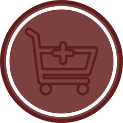 Add To Cart Vector Line Double Circle Maroon