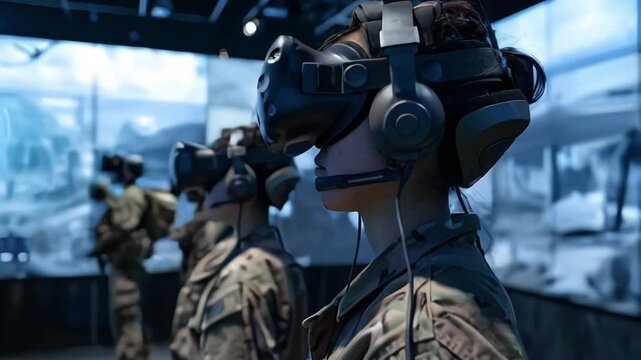 Military training of soldiers using VR goggles
