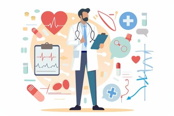 Conceptual medical illustration isolated created with Generative AI