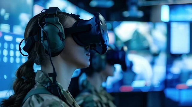 Military training of soldiers using VR goggles