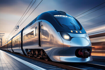 Fototapeta premium Ein futuristischer Personenzug