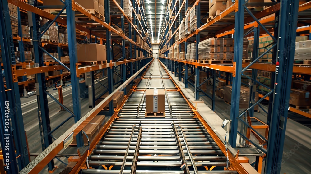 Poster a warehouse equipped with automated storage and retrieval systems (asrs) that maximize efficiency.