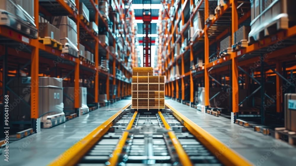 Poster a warehouse equipped with automated storage and retrieval systems (asrs) that maximize efficiency.