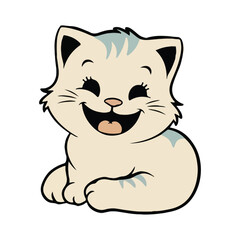 Cute and Playful Baby Cat A Charming Vector Illustration