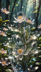 Fototapeta premium a glass vase with flowers