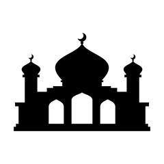 Muslim Mosque Silhouette background design in flat style. Islamic mosque design for your web site design logo icon, app, UI. Editable and scalable vector EPS format.