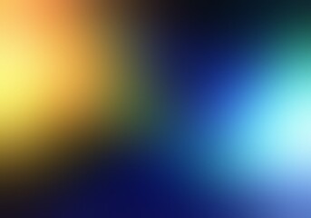 Yellow and blue lights on dark background graphic.