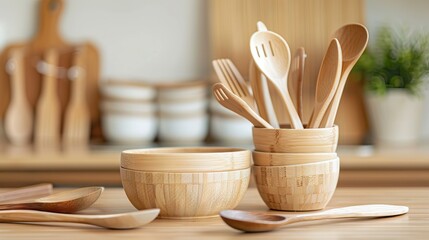 Kitchen table with cooking tools and fresh vegetables. AI generated illustration