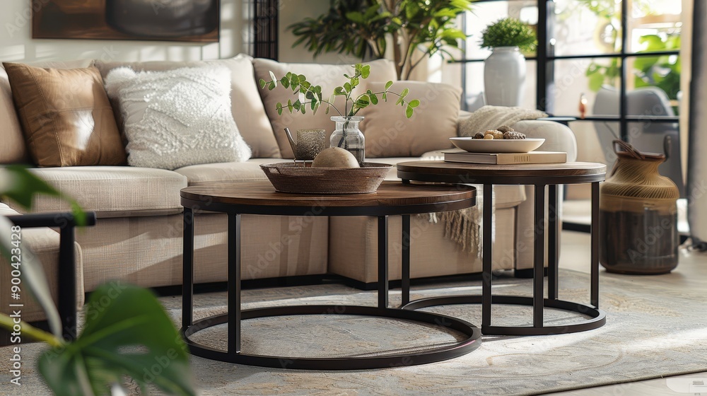 Poster choosing a nesting coffee table set for flexibility in entertaining and space-saving.