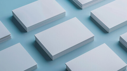 Group of Minimal Business Card Mockup Template: Displays a group of minimal business card mockups with ample copy space for logo or graphic design placement.