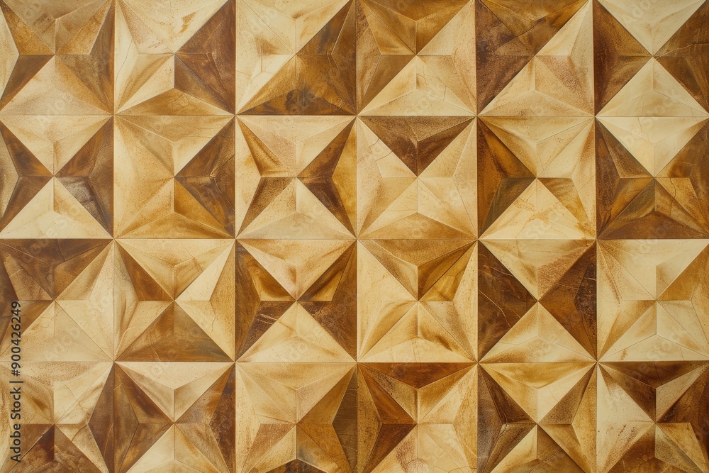 Fototapete tiled floor with pattern of squares, geometric pattern of repeating diamonds and triangles