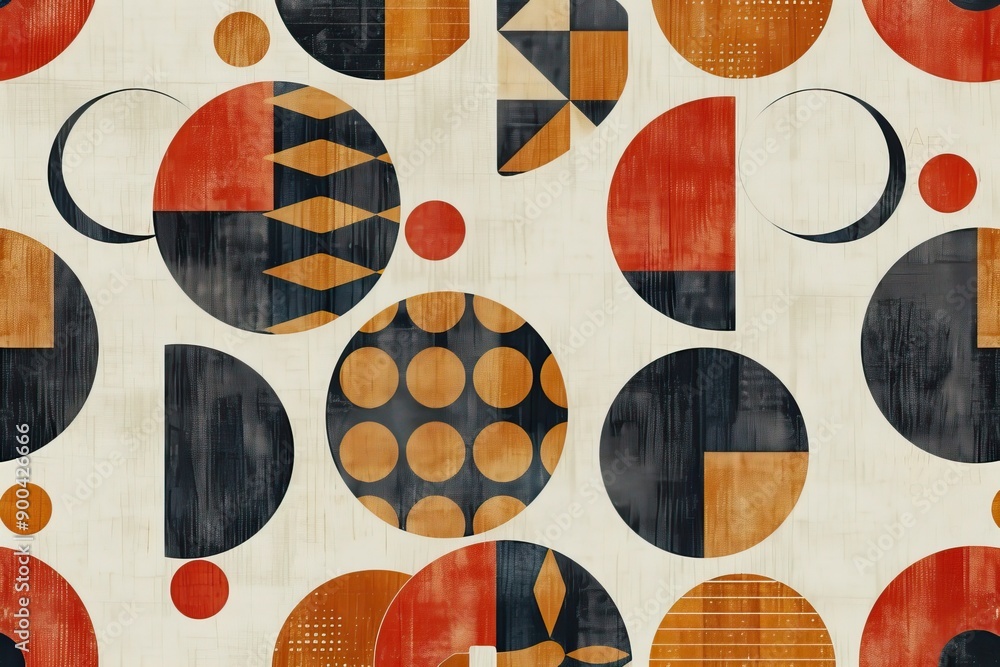 Leinwandbilder pattern of circles and dots on white background, an intricate mosaic of intricate geometric patterns