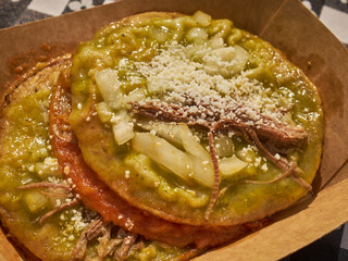 Chuletas, a classic Mexican street food, as served at the Corona Plaza Market in Queens, New York