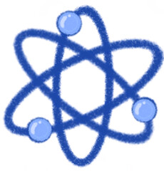 An illustrated diagram featuring icons representing the formulas of chemical elements and molecules
