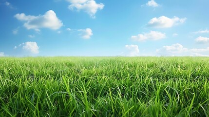A Lush Green Meadow Under a Clear Blue Sky