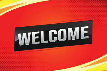 welcome word text concept icon logo sign symbol vector note 3d style for use landing page, template, ui, web, mobile app, poster, banner, flyer, backdrop, gift card, coupon

