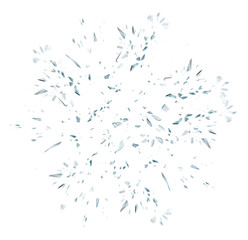 Shards of shattered glass. Pieces of broken glass isolated. Transparent background PNG. Pen tool cutout. Glass explosion. With speed motion blur. Radial burst.