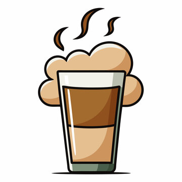 steaming coffee drink in glass clip art preview