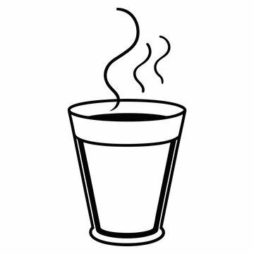 steaming black coffee in glass clip art preview