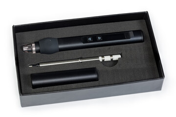 Electric smart temperature controlled soldering iron in the packing box