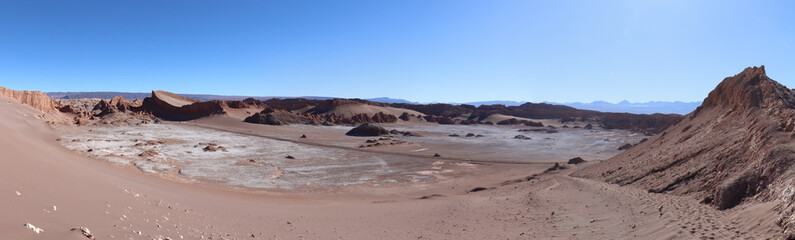 Valley of the Moon - Atacama Desert - Chile. Panorama photo.