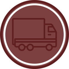 Truck Vector Line Double Circle Maroon