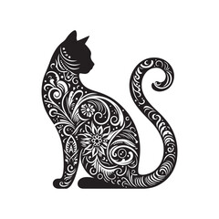 cat silhouette artistic vector
