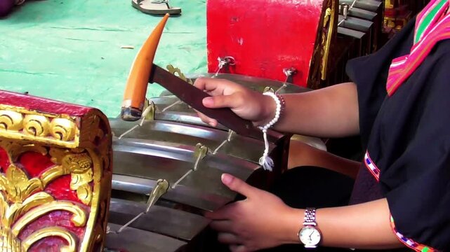 traditional music gamelan at Lombok Island, West Nusa Tenggara