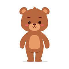 cute little bear standing and feeling happy