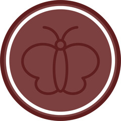 butterfly Vector Line Double Circle Maroon