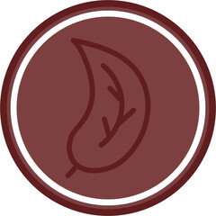 leaf Vector Line Double Circle Maroon