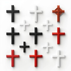 Obraz premium Cross icon, christianity religion symbol, christian sign, cross shape, church emblem, catholicism symbol