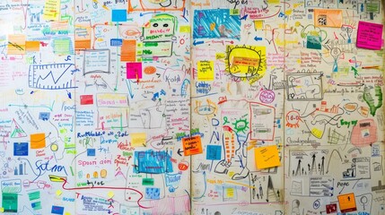 Colorful Brainstorming and Planning Wall