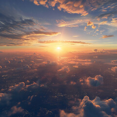  sunrise in sky during spring birds eye view 