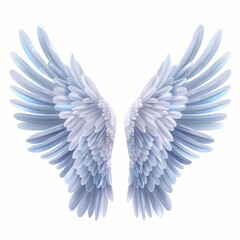 Obraz premium Wings icon, angel wings emblem, bird feathers silhouette, pigeon sign, spirituality symbol, elegance flight