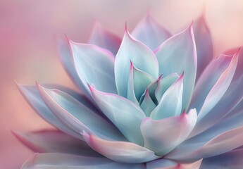 Fototapeta premium Pink And Blue Succulents Close Up