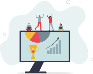 Company culture and human resources motivational work .HR job with teamwork inspiration and personnel management .flat design.illustration with people.